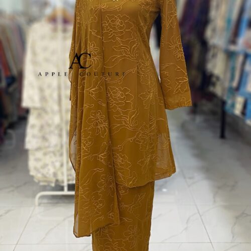 CAMELIA KURUNG PREMIUM CHIFFON SULAM RICH BROWN