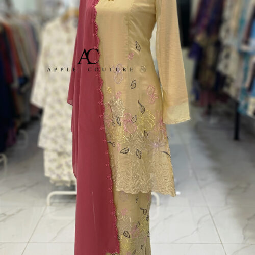 CAMELIA KURUNG MODEN SULAM ORGANZA NUDE
