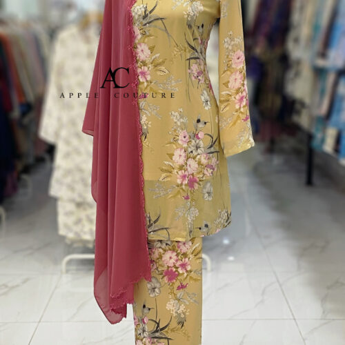 CAMELIA KURUNG PRINTED CHIFFON NUDE