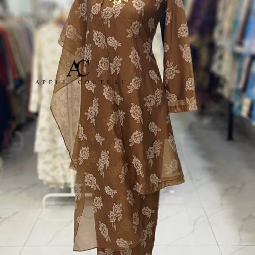 CAMELIA KURUNG PREMIUM ORGANZA RICH BROWN