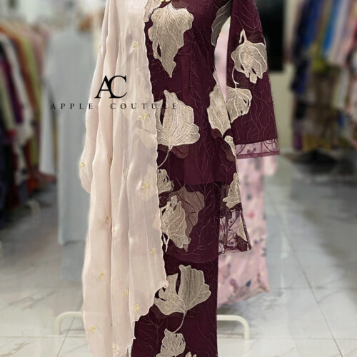 CAMELIA KURUNG PREMIUM FULL LACE BURGUNDY