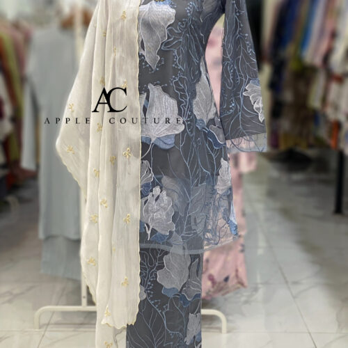 CAMELIA KURUNG PREMIUM FULL LACE ASH BLUE