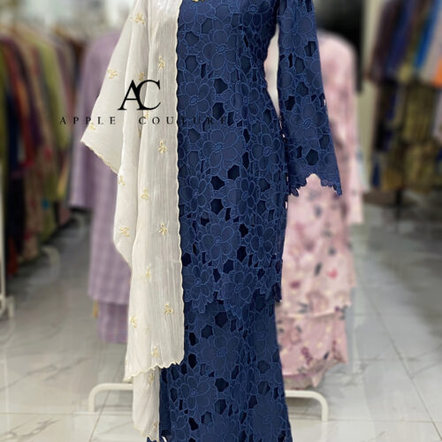 BAINON KURUNG LACE PREMIUM NAVY BLUE
