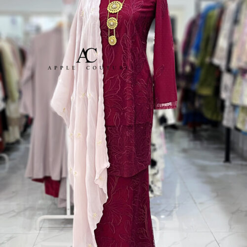 BAINON KURUNG LACE PREMIUM MAROON