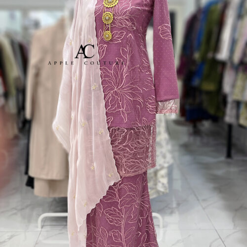 BAINON KURUNG LACE PREMIUM PURPLE PINK