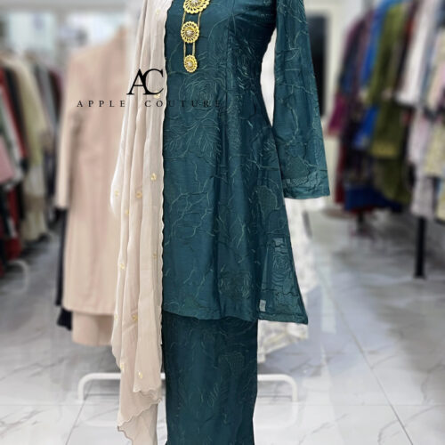 CAMELIA KURUNG PREMIUM FULL LACE TEAL GREEN