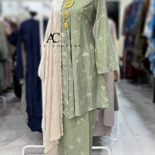 KEBAYA SURI PREMIUM ORGANZA SAGE GREEN