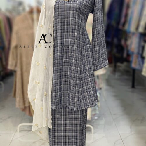 MELOR KURUNG RIAU COTTON DARK BLUE