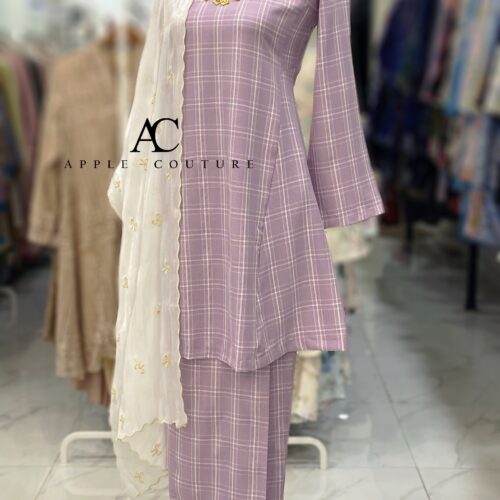 MELOR KURUNG RIAU COTTON LILAC