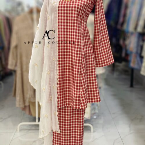 MELOR KURUNG RIAU COTTON RED