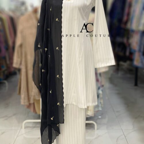 MELOR KURUNG RIAU COTTON WHITE