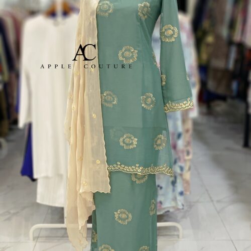 CAMELIA KURUNG SOFT ORGANZA TEAL GREEN