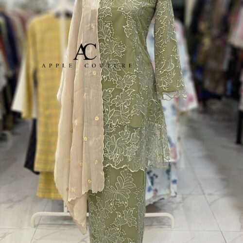 CAMELIA KURUNG PREMIUM FULL LACE SAGE GREEN