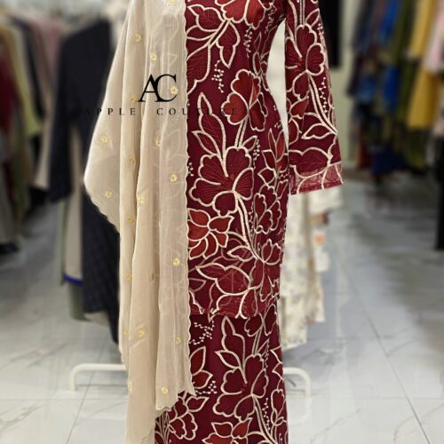 BAINON KURUNG LACE PREMIUM MAROON