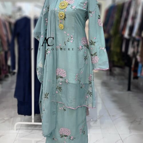 CAMELIA KURUNG SOFT ORGANZA BRIGHT TURQUOISE