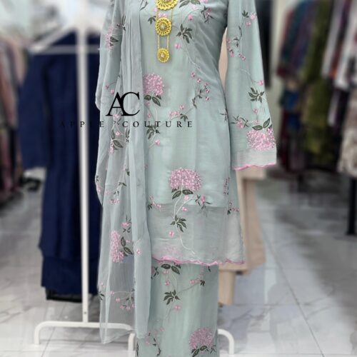 CAMELIA KURUNG SOFT ORGANZA MINT GREY
