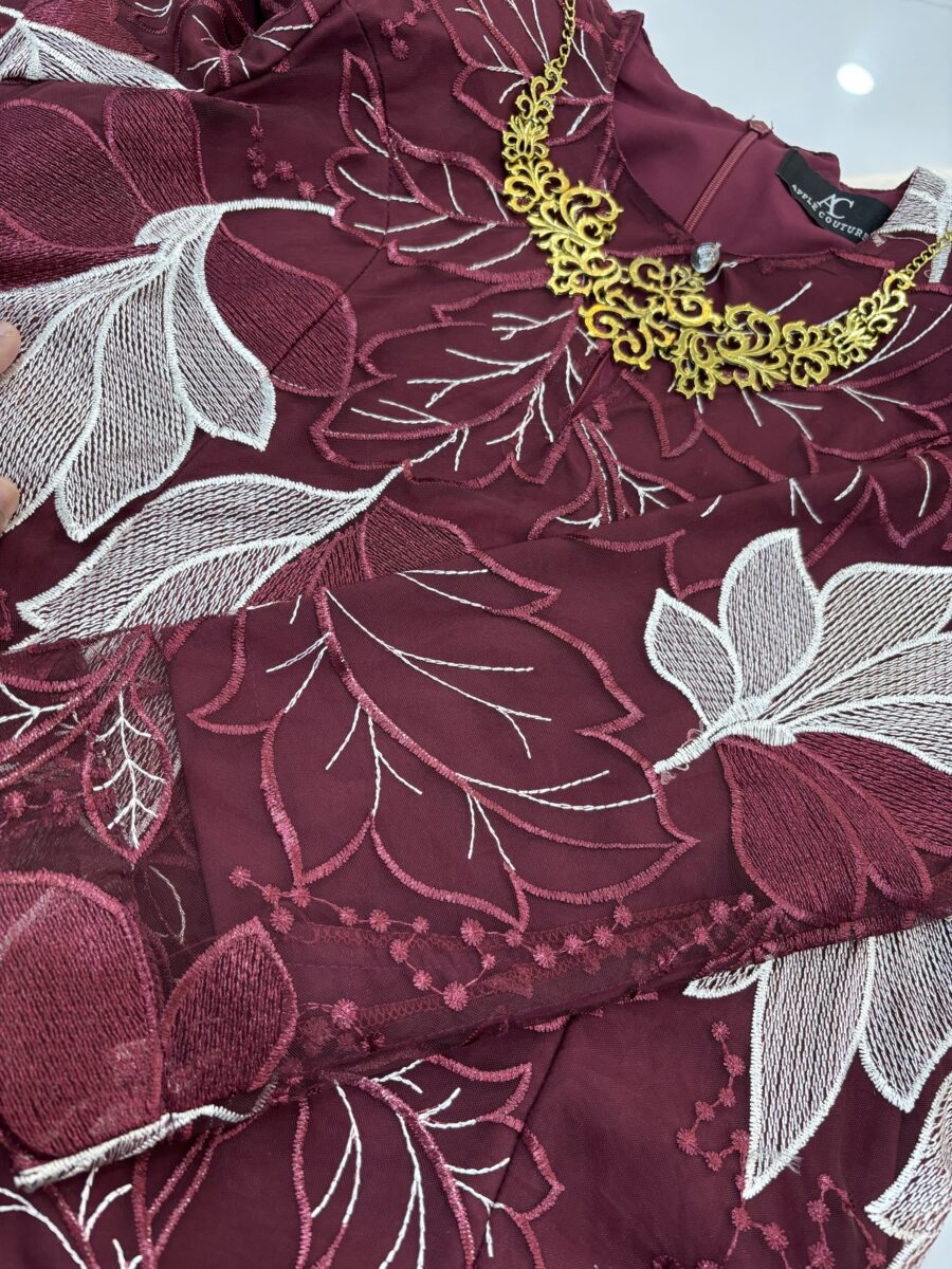 CAMELIA KURUNG PREMIUM FULL LACE BURGUNDY - Image 2