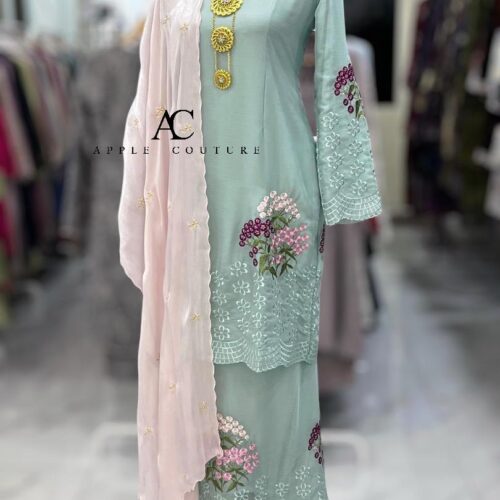 BAINON KURUNG PREMIUM ORGANZA MINT 2