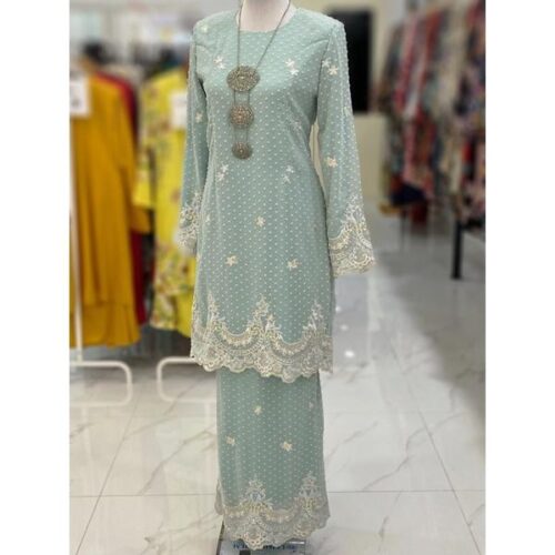 BAINON KURUNG CHIFFON SULAM MINT