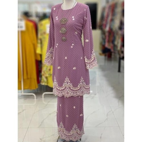 BAINON KURUNG CHIFFON SULAM DUSTY PURPLE