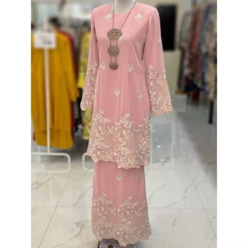BAINON KURUNG CHIFFON SULAM BABY PINK