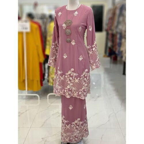 BAINON KURUNG CHIFFON SULAM CANDY PINK