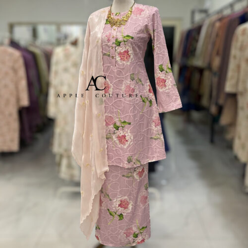 ADINDA KURUNG MIX COTTON EMBROIDERY DUSTY PINK