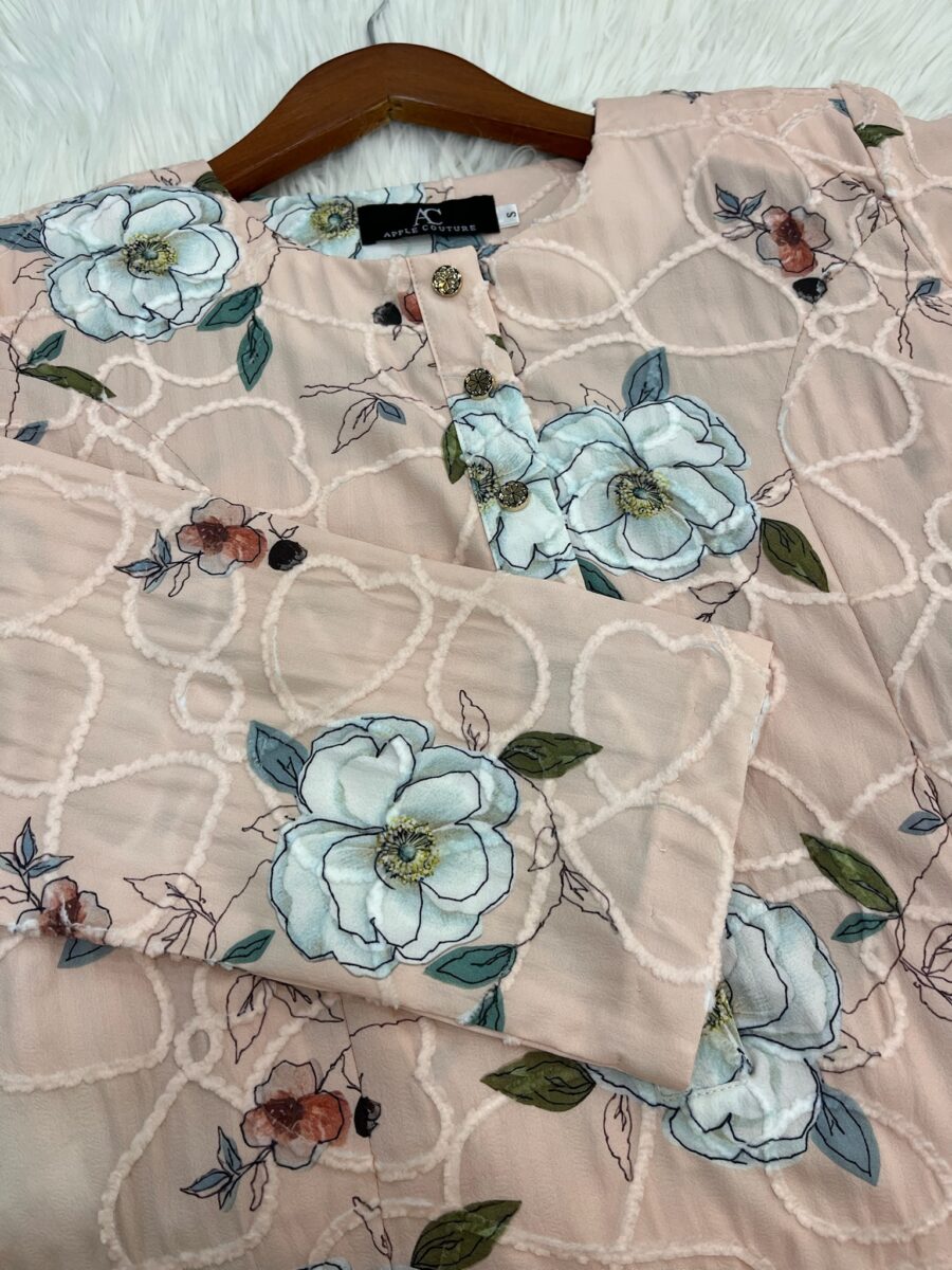 ADINDA KURUNG MIX COTTON EMBROIDERY PEACH - Image 2