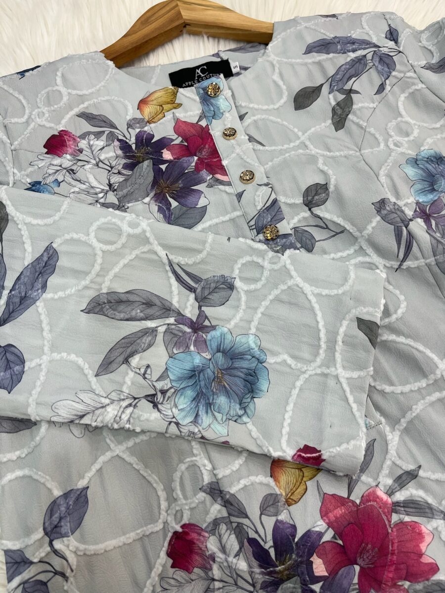 ADINDA KURUNG MIX COTTON EMBROIDERY GRAY - Image 2