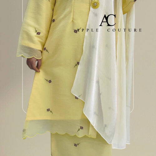KEBAYA LABUH ZUBAIDAH PREMIUM ORGANZA YELLOW