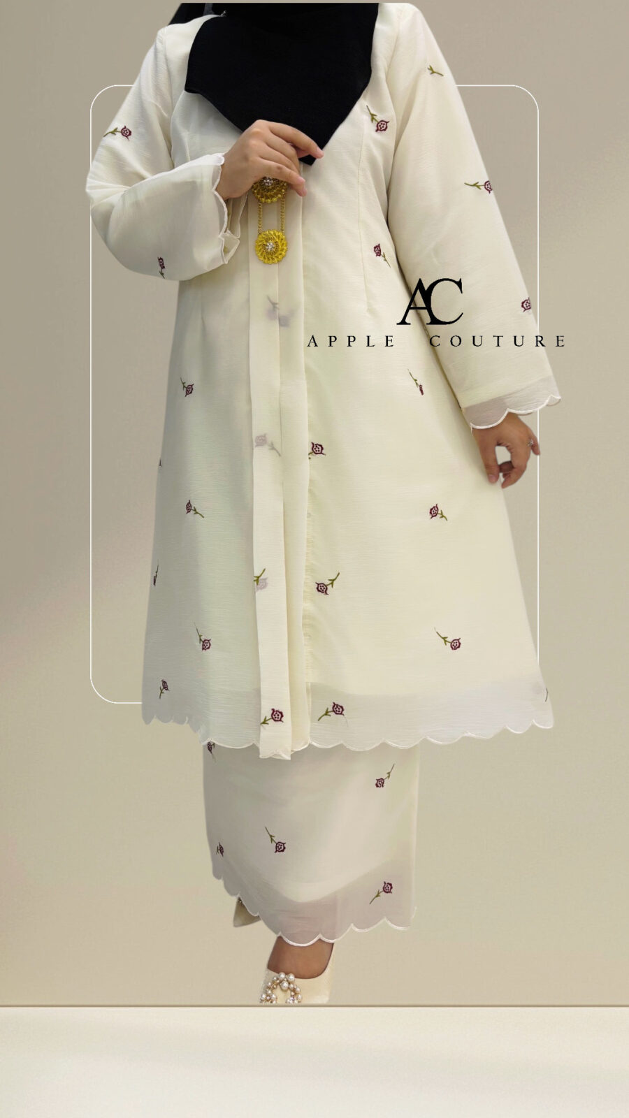 KEBAYA LABUH ZUBAIDAH PREMIUM ORGANZA IVORY