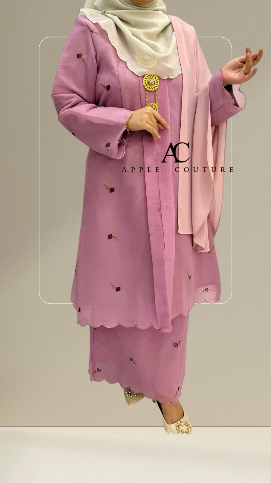 KEBAYA LABUH ZUBAIDAH PREMIUM ORGANZA LILAC