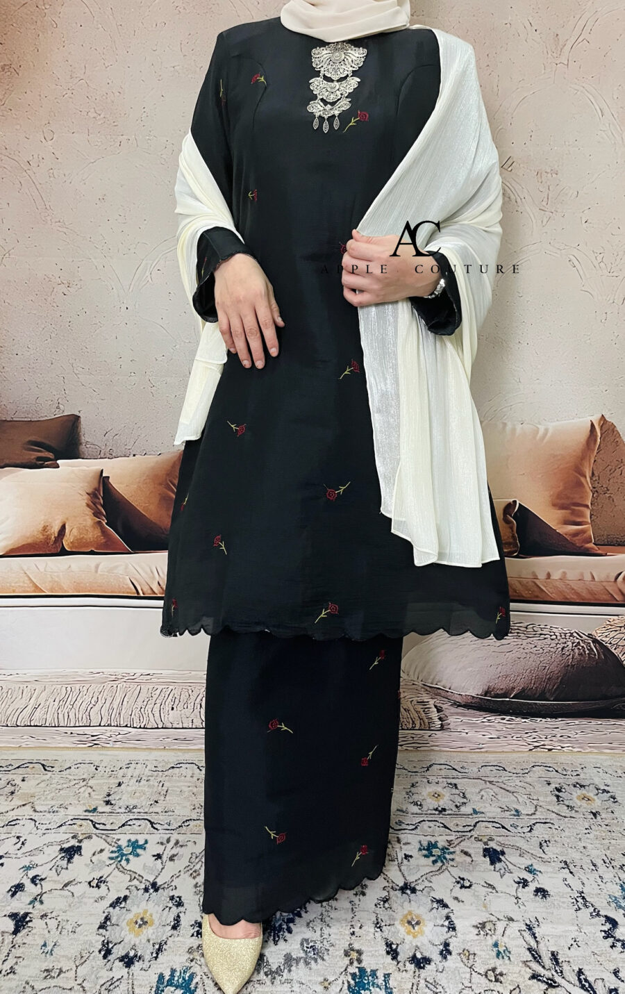 CAMELIA KURUNG SOFT ORGANZA BLACK