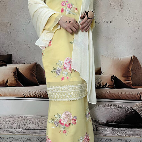 BAINON KURUNG PREMIUM ORGANZA YELLOW