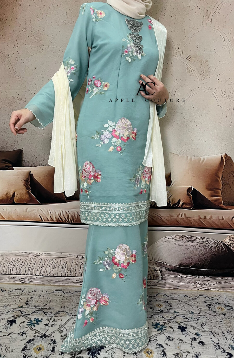 BAINON KURUNG PREMIUM ORGANZA MINT