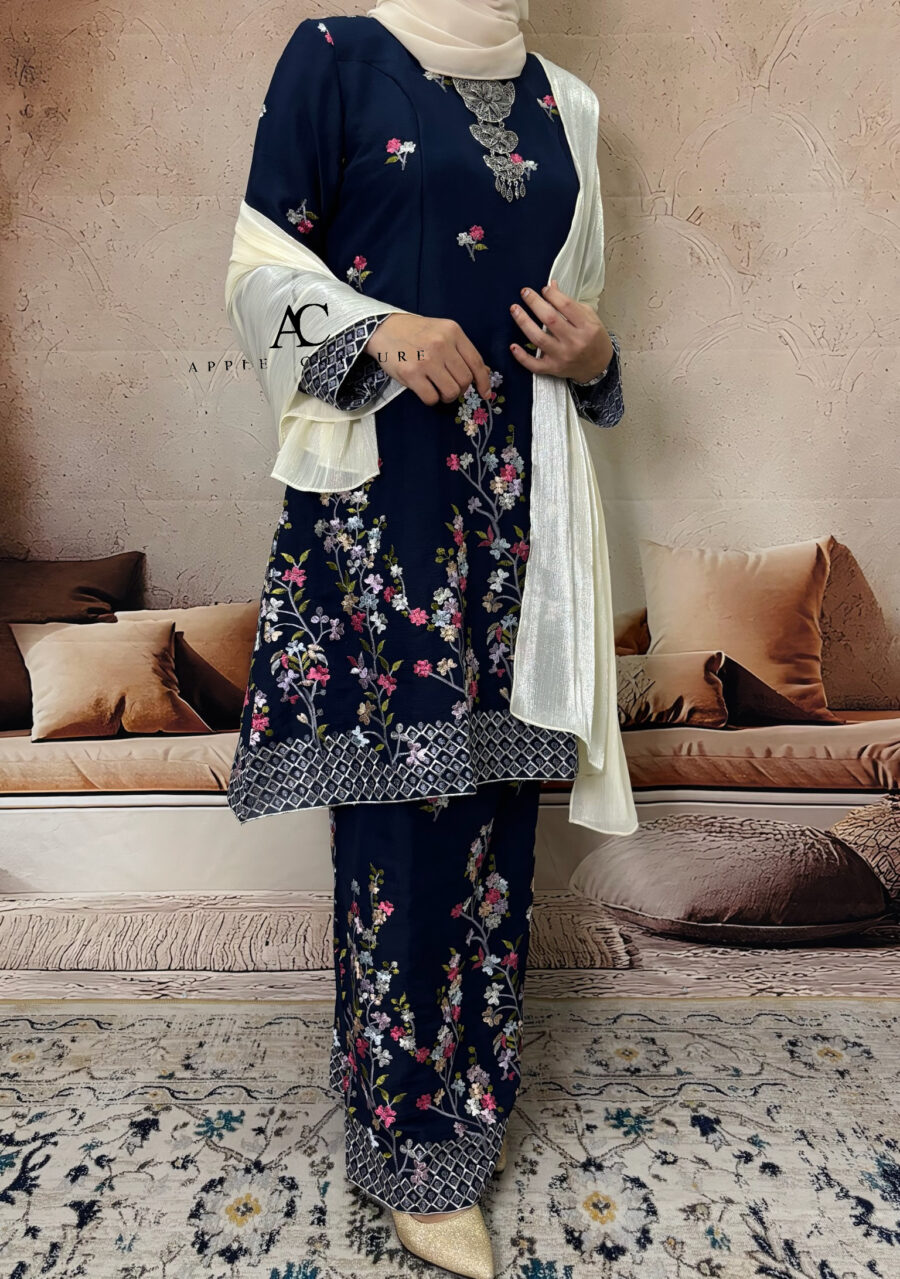 CAMELIA KURUNG PREMIUM ORGANZA DARK BLUE