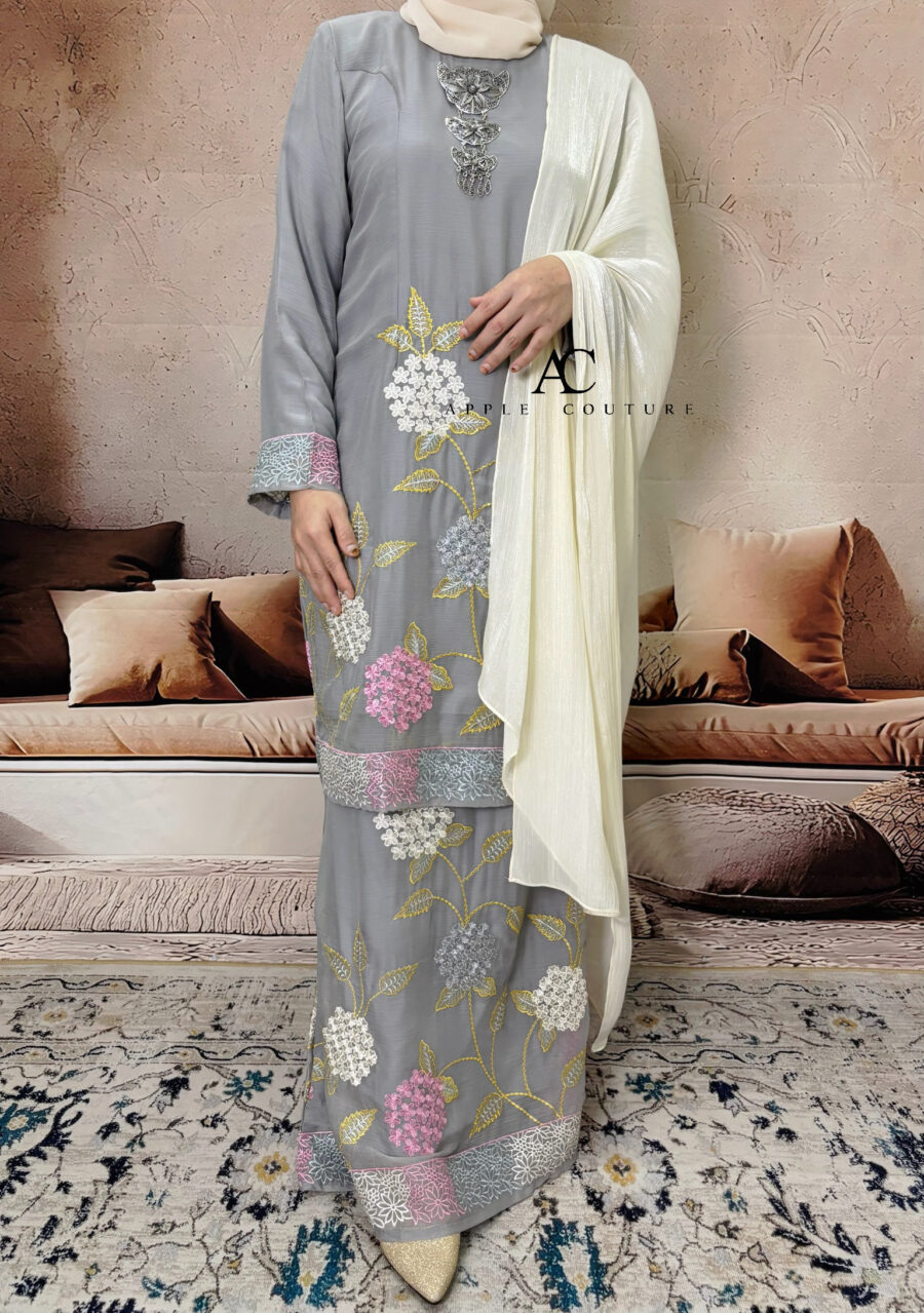 BAINON KURUNG PREMIUM ORGANZA GREY