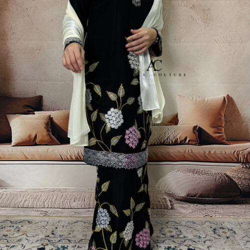 BAINON KURUNG PREMIUM ORGANZA BLACK