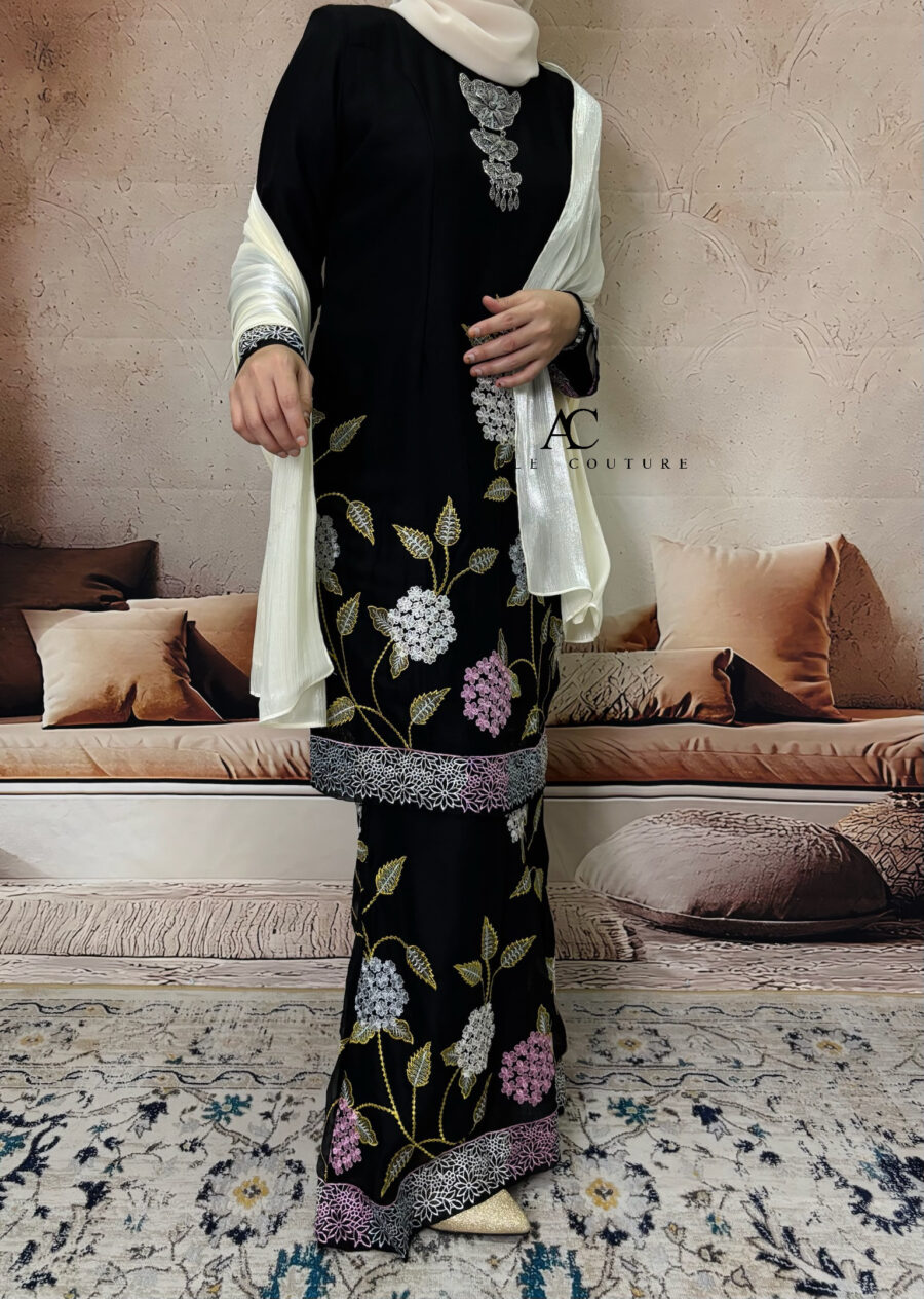 BAINON KURUNG PREMIUM ORGANZA BLACK