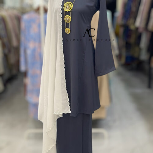 MELOR KURUNG RIAU ZOOM CHARCOAL GREY