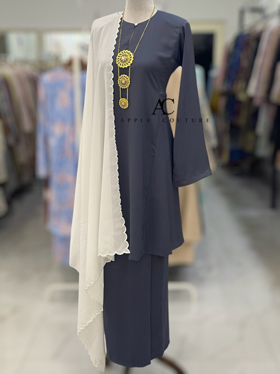 MELOR KURUNG RIAU ZOOM CHARCOAL GREY