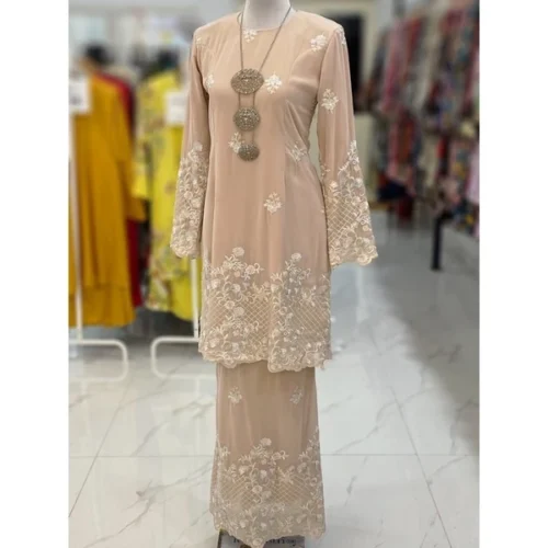 BAINON KURUNG CHIFFON SULAM NUDE