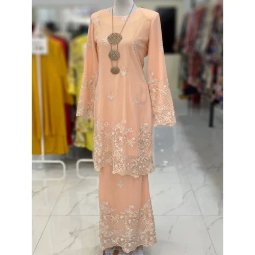 BAINON KURUNG CHIFFON SULAM PEACH