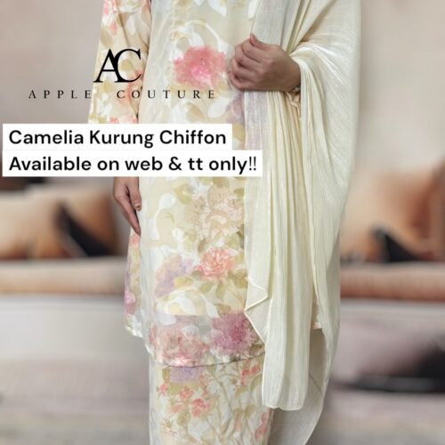 CAMELIA KURUNG MODEN CHIFFON CREPE OPEL PASTEL CREAM