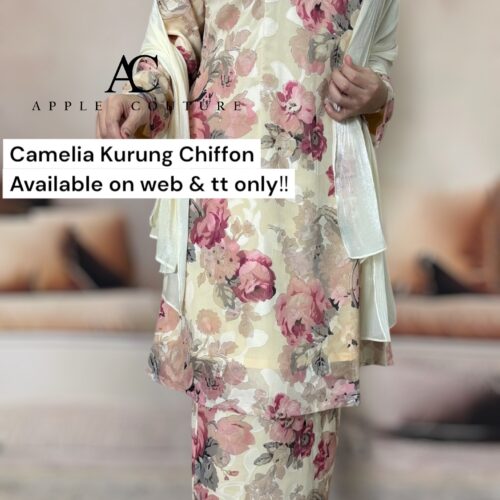 CAMELIA KURUNG MODEN CHIFFON CREPE OPEL LIGHT BUTTERY CREAM