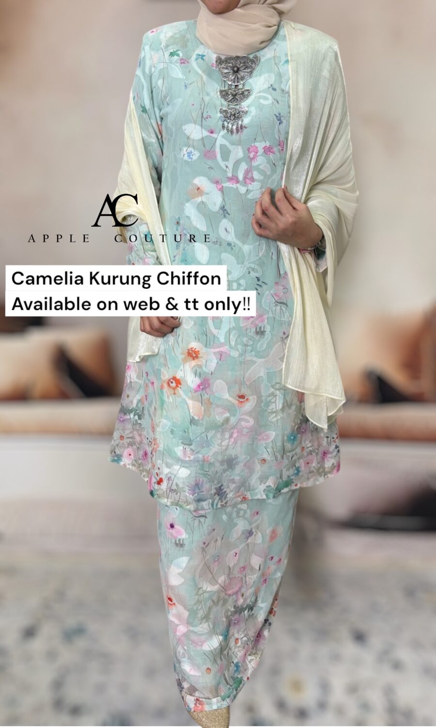 CAMELIA KURUNG MODEN CHIFFON CREPE OPEL MINT