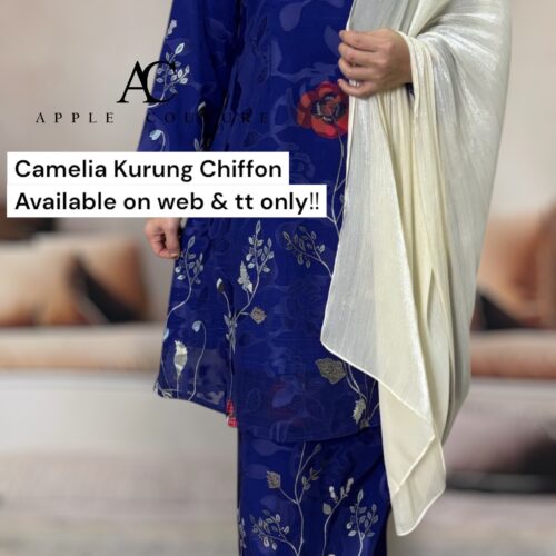 CAMELIA KURUNG MODEN CHIFFON CREPE OPEL DEEP ROYAL BLUE