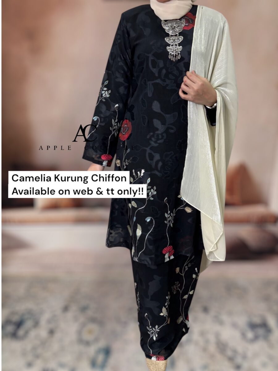 CAMELIA KURUNG MODEN CHIFFON CREPE OPEL BLACK