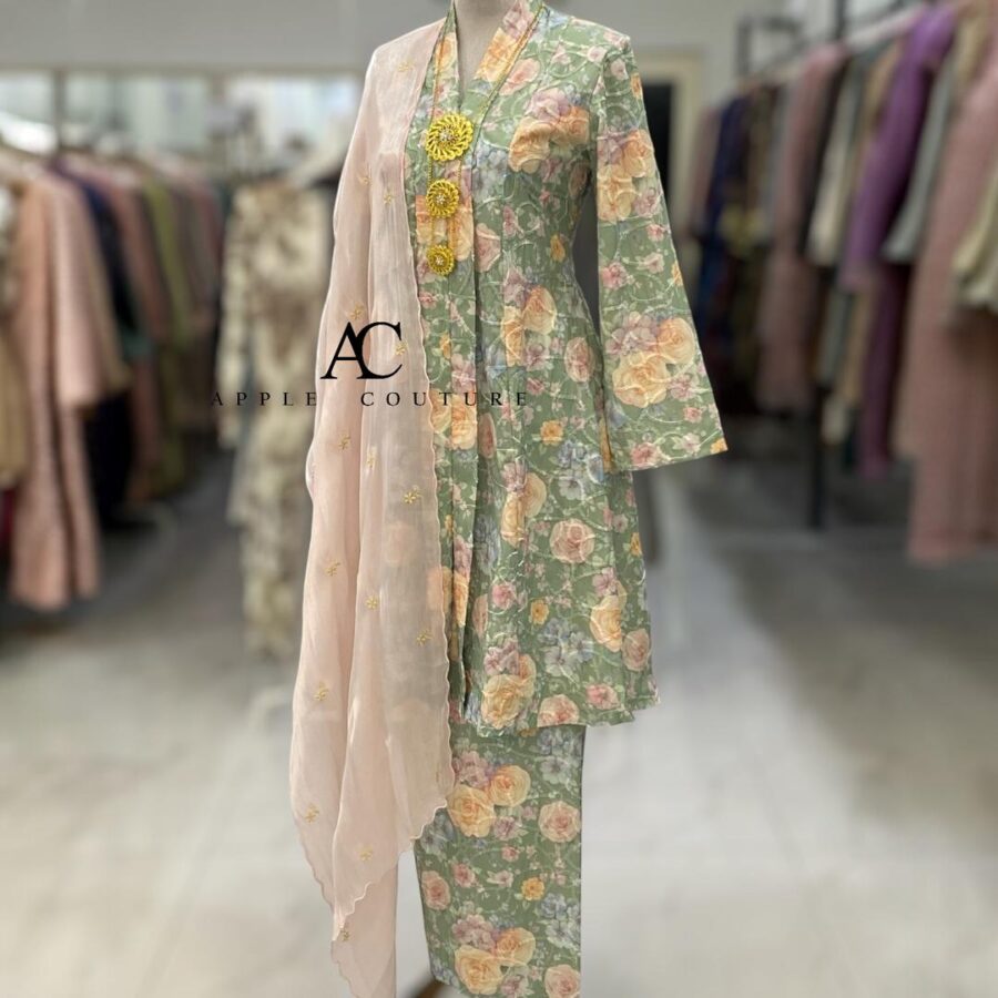 KEBAYA LABUH DANG ANUM MIX COTTON EMBROIDERY