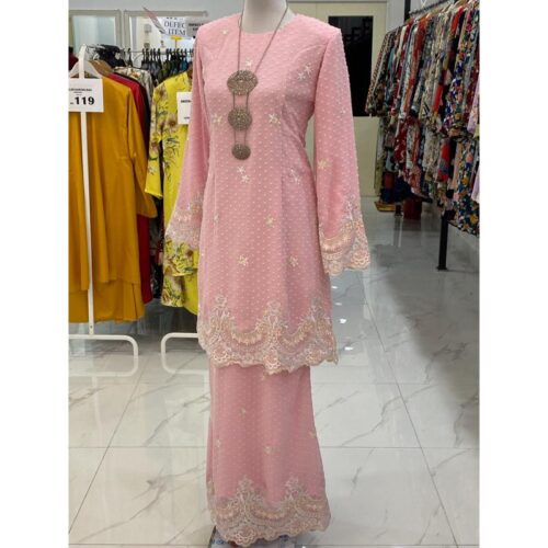 BAINON KURUNG CHIFFON SULAM LIGHT PINK